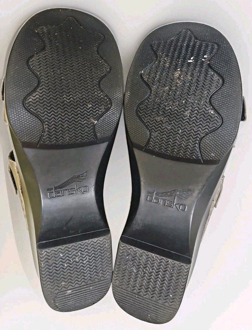 Dansko Sophie Platform Sandals Silver Metallic & Black Women’s 41 US 10.5 Staps