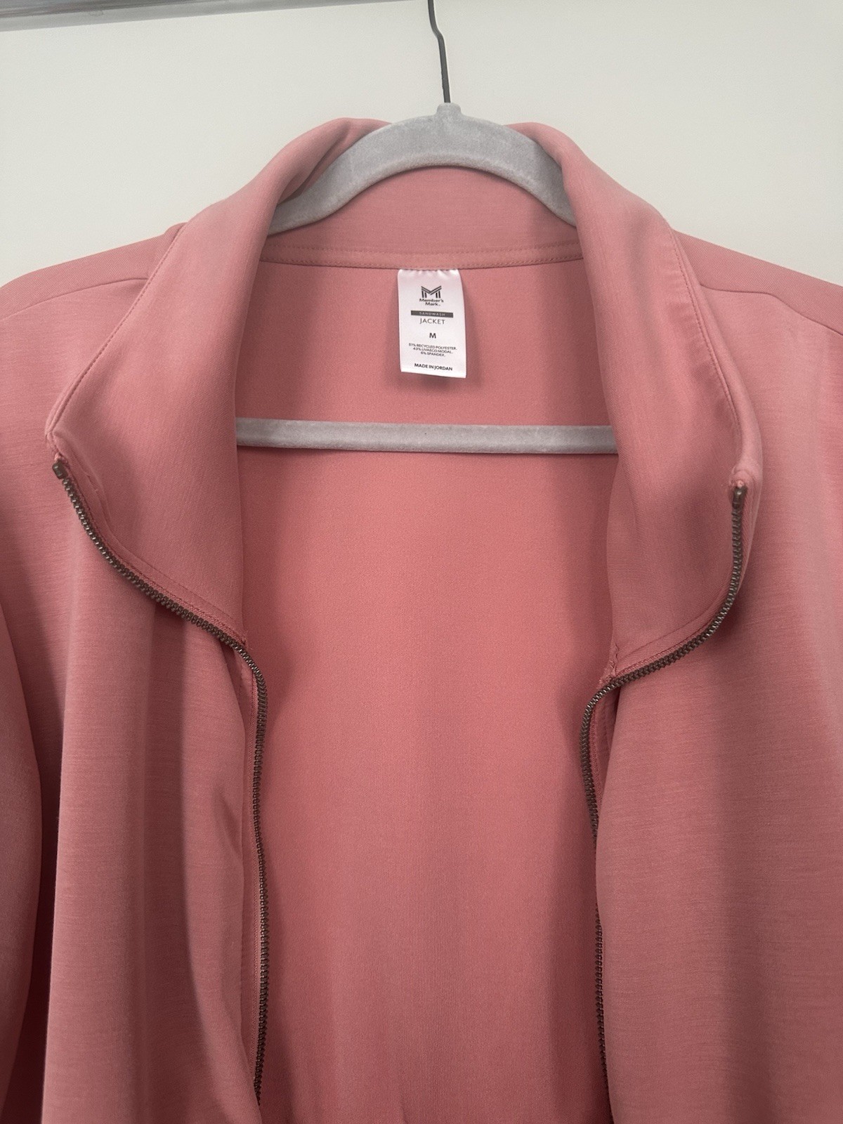 Member’s Mark Sandwash Pink Jacket M Lightweight Recycled Modal Spandex Full Zip