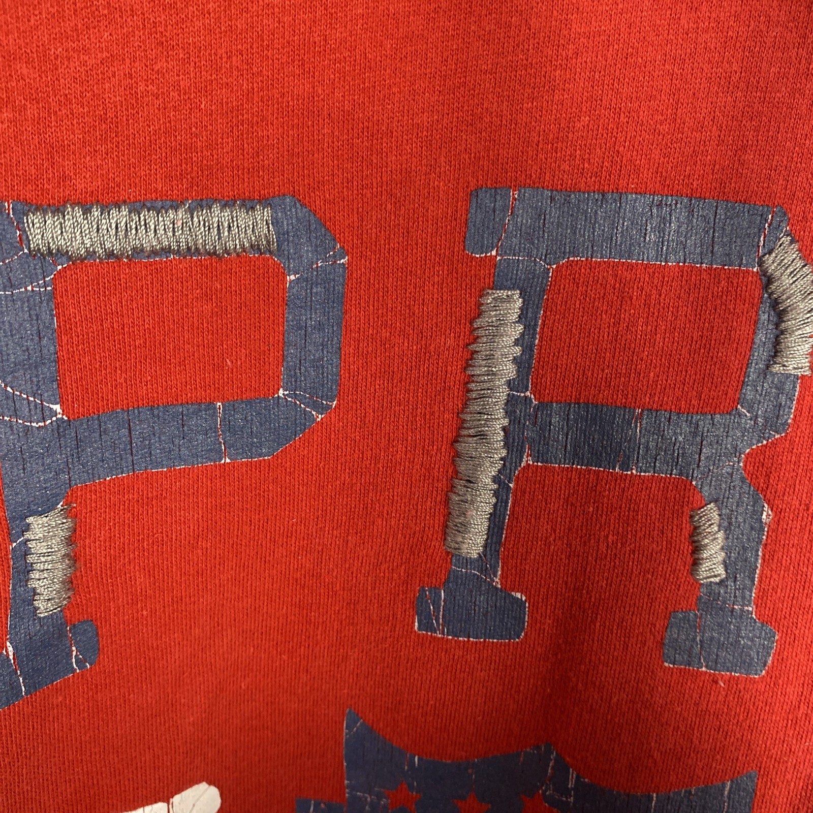 Y2K Mens Polo Ralph Lauren Hoodie XL PRL Jeans 67 Sweatshirt Red 90s Vintage 6-7
