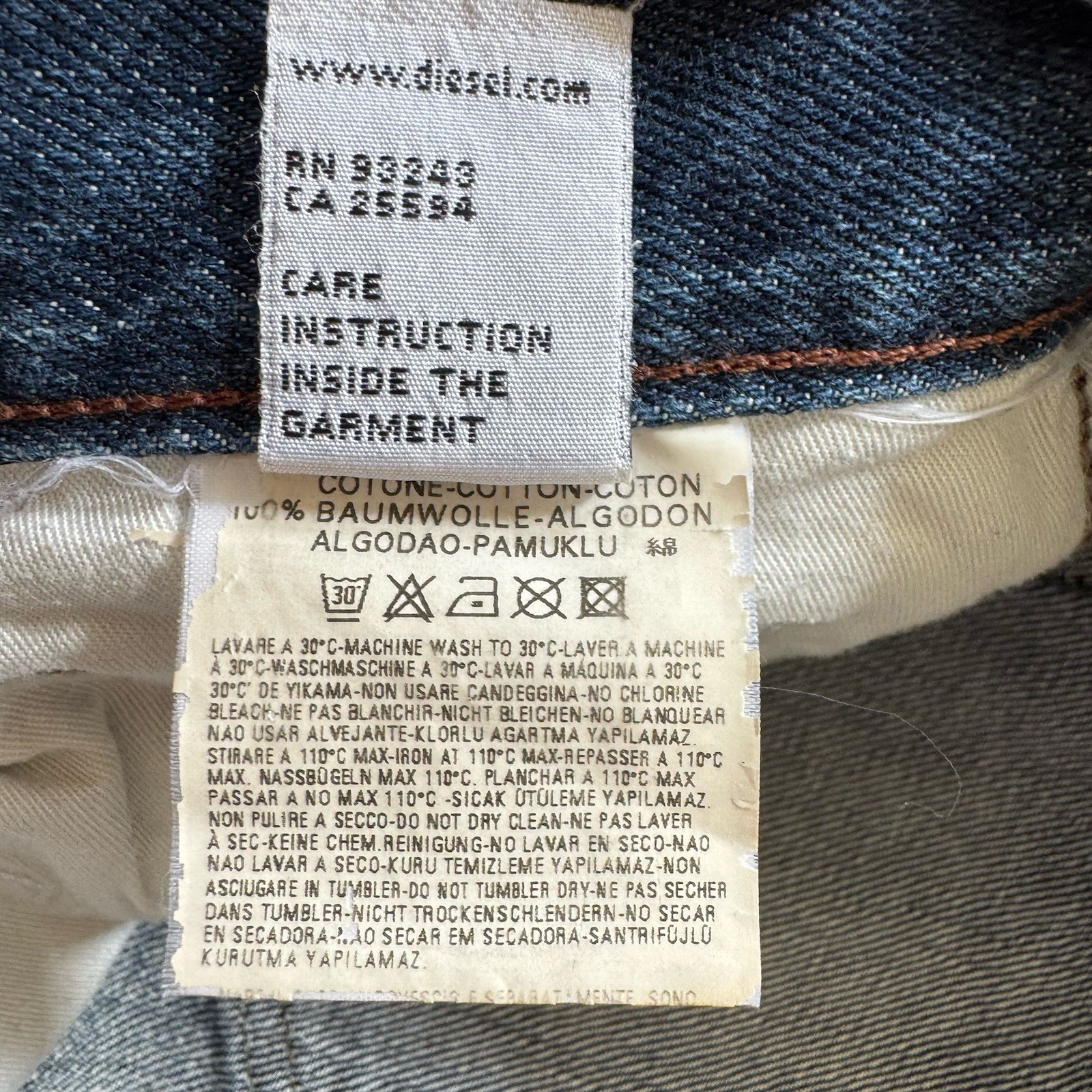 Made In Italy Diesel Lowrise Bootcut Gray/Pink Denim Jeans Size 29