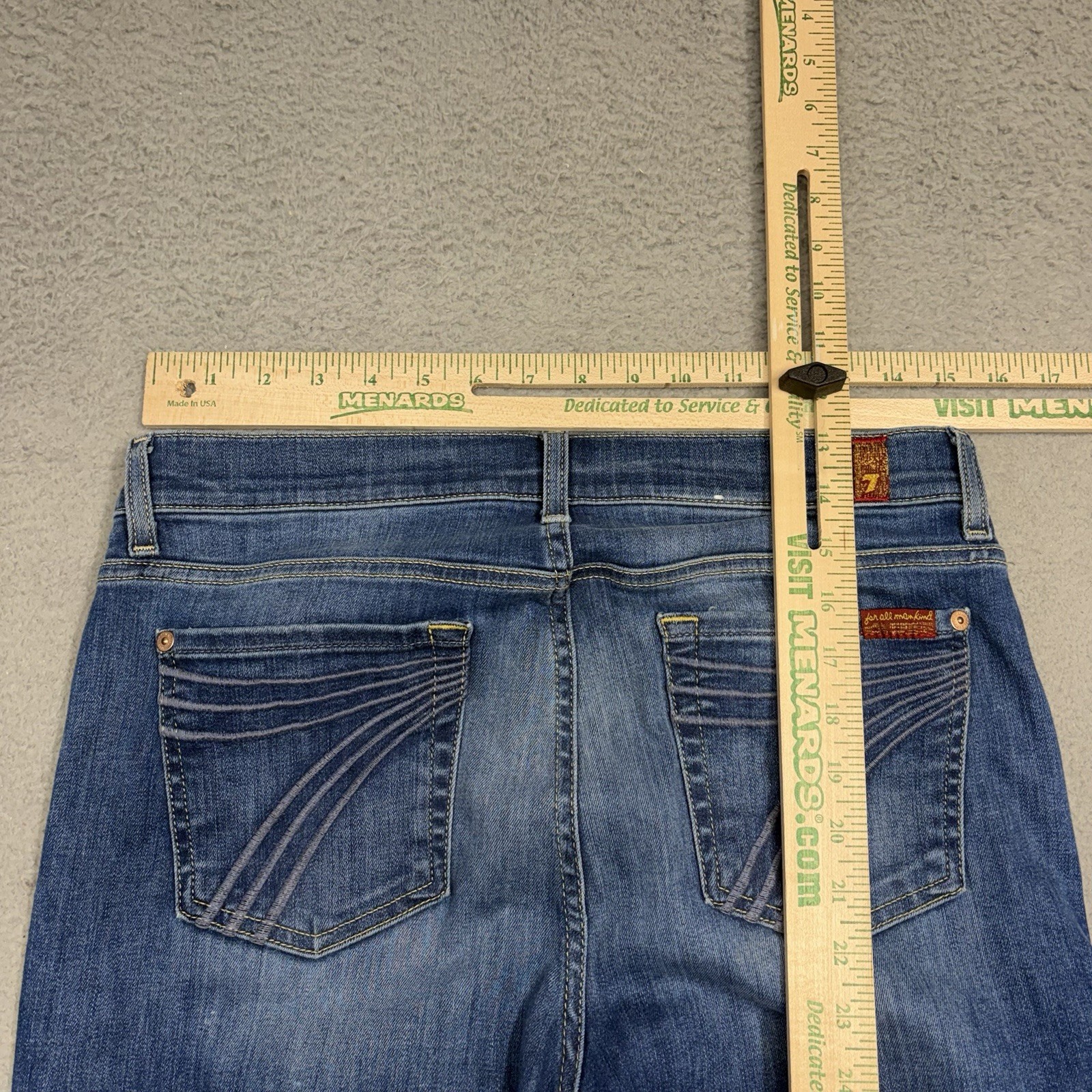 7 For All Mankind Dojo Jeans Womens 29 Blue Flare Mid Rise Dark Wash Denim Pants