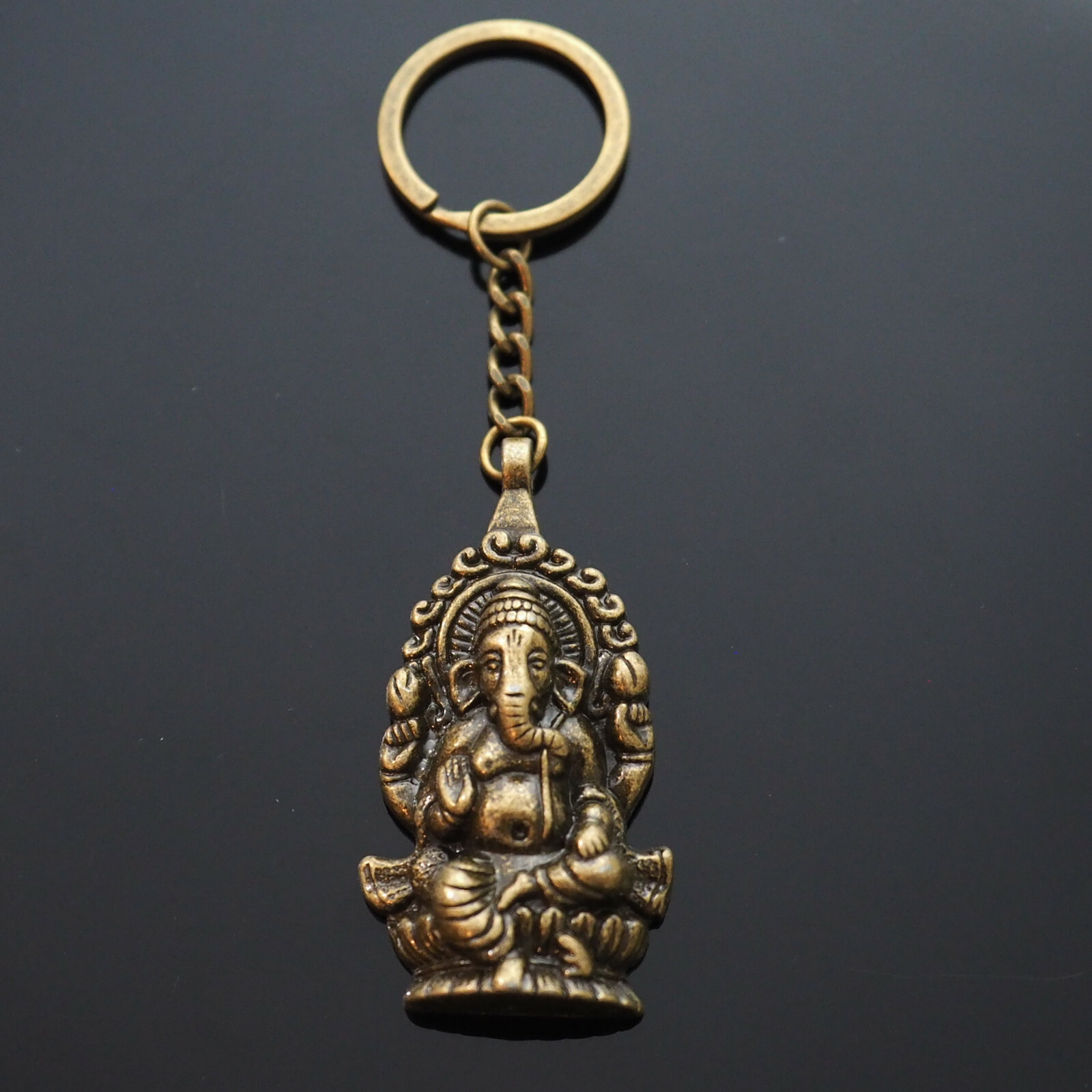 Ganesha Buddha Ganapati Hindu Elephant Shiva Pendants Steel Keychain – Bronze