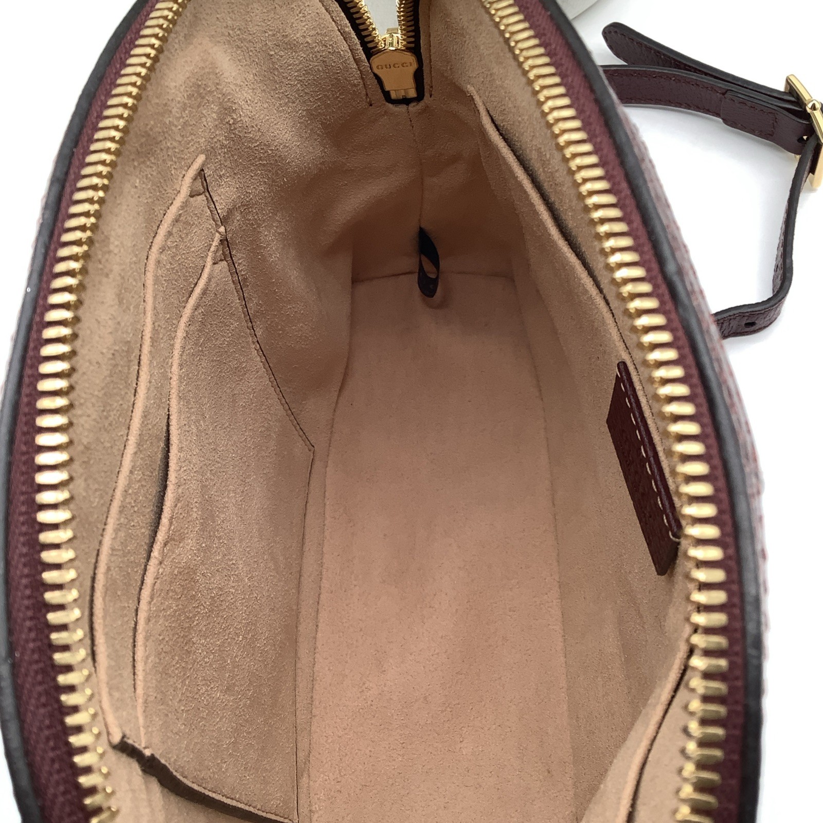 GUCCI Ophidia Dome Small Gold Maroon Leather Shoulder Bag Handbag Purse