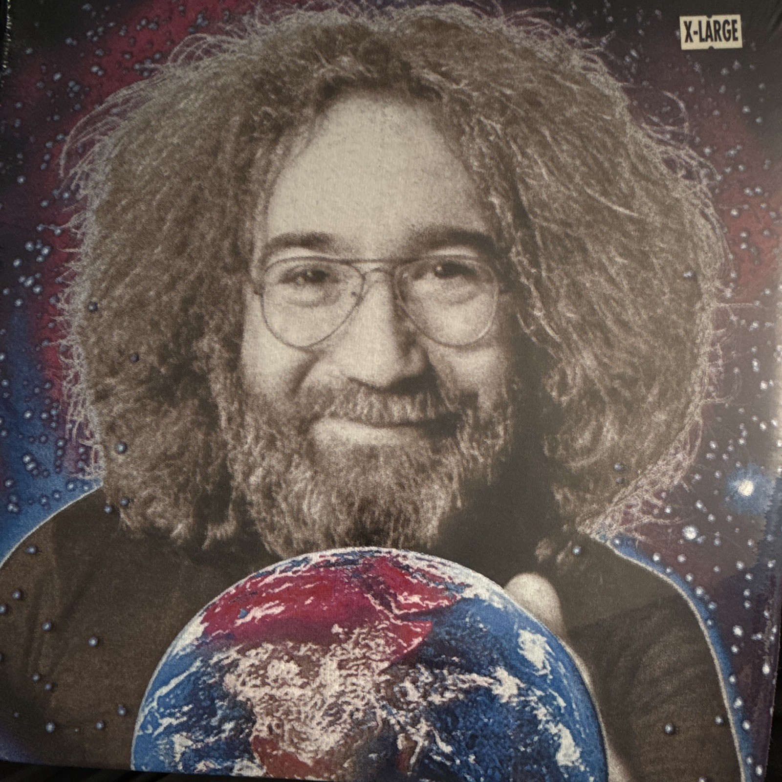 Hanes Steadman Jerry Garcia Grateful Dead Space Graphic Tee XL Black Preshrunk