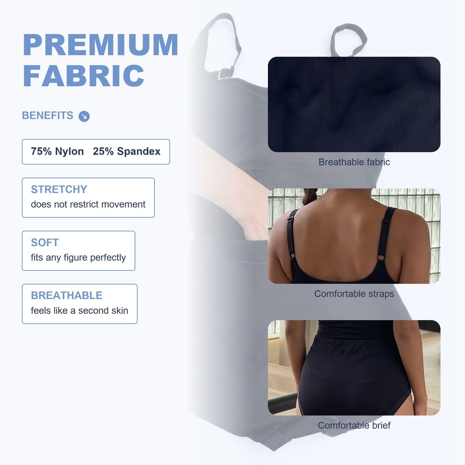 Crotchless Shapewear Bodysuit Body Shaper Tummy Control Free Pouch Fast Shipping