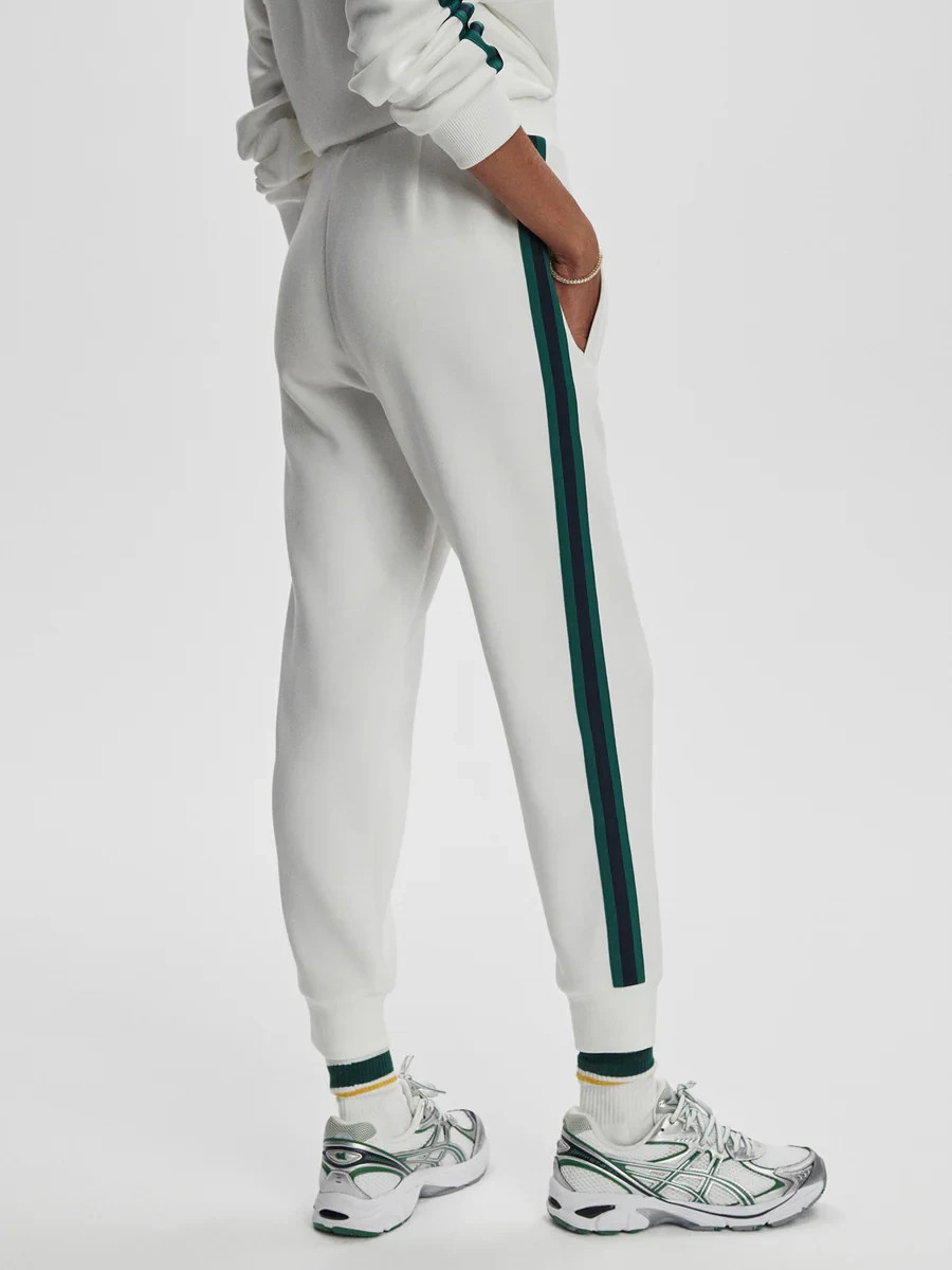 Varley DoubleSoft Slim Stripe Cuff Pants 26″ White Jogger Sweatpant XXS NWT $120