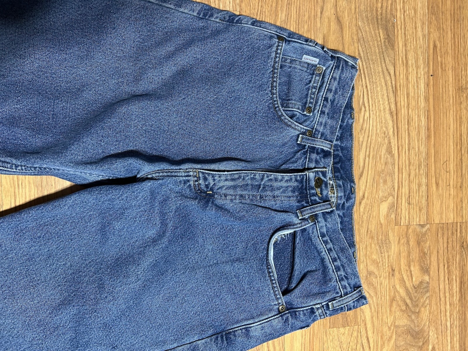 Carhartt Relaxed Fit Flannel Lined Jeans Men 32×32 Medium Wash B172 DST Workwear