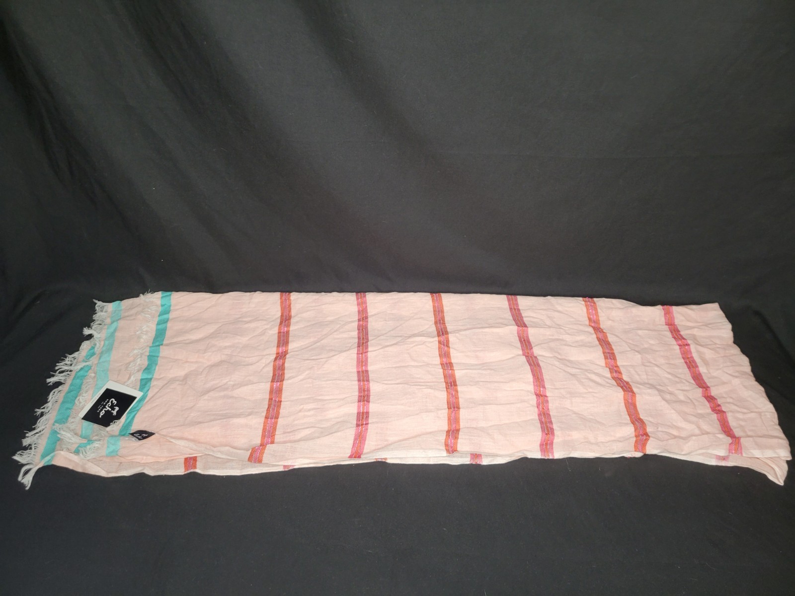 Echo Womens Cabana Strip Oblong Scarf Glittery Stripes Pink **NWT**