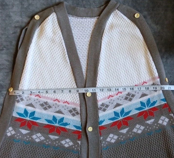 Vintage Cottagecore Fringe Button Cardigan Poncho Sweater Knit Boho Fall Medium