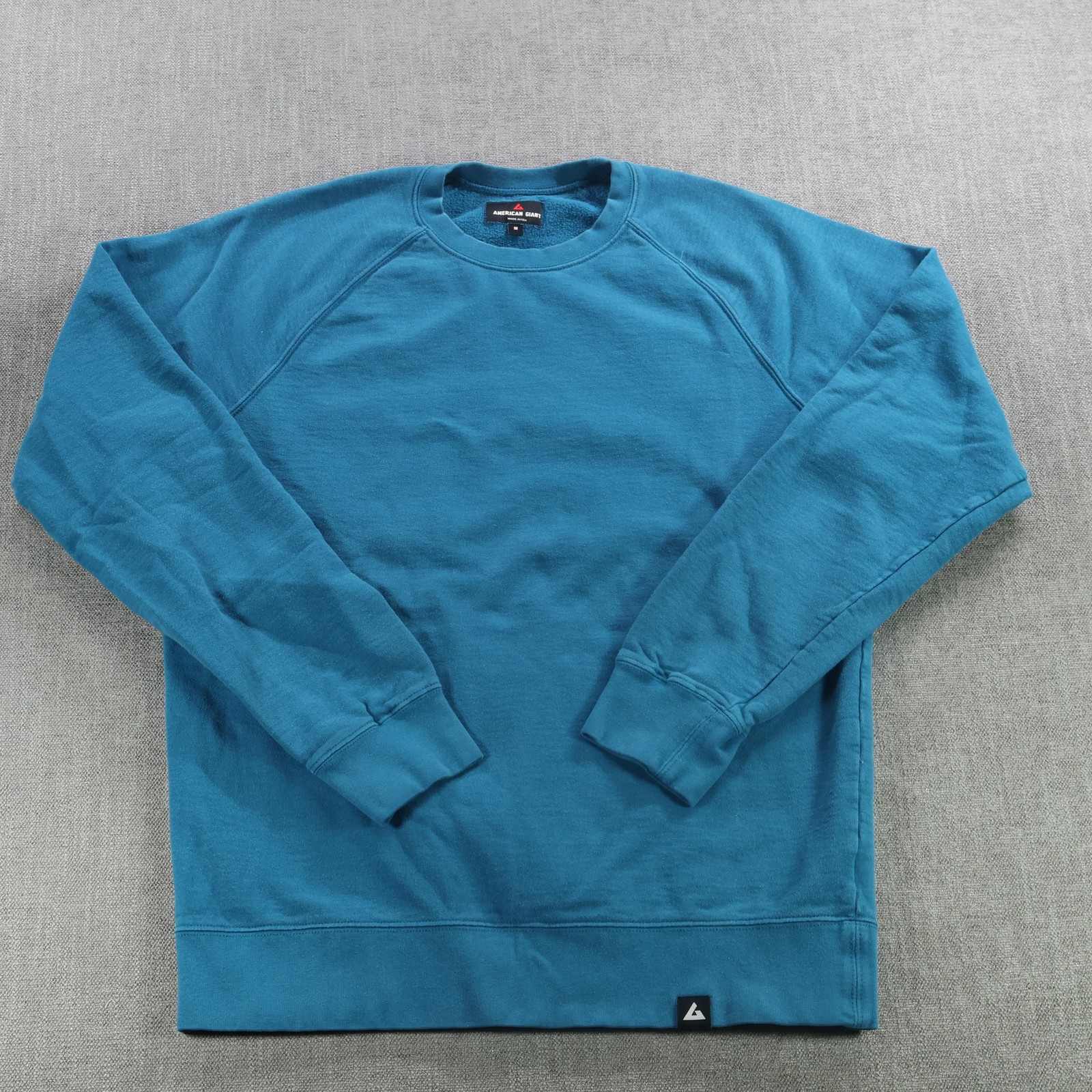 American Giant Sweatshirt Mens Medium Blue Crewneck Pullover Made In USA Hipster