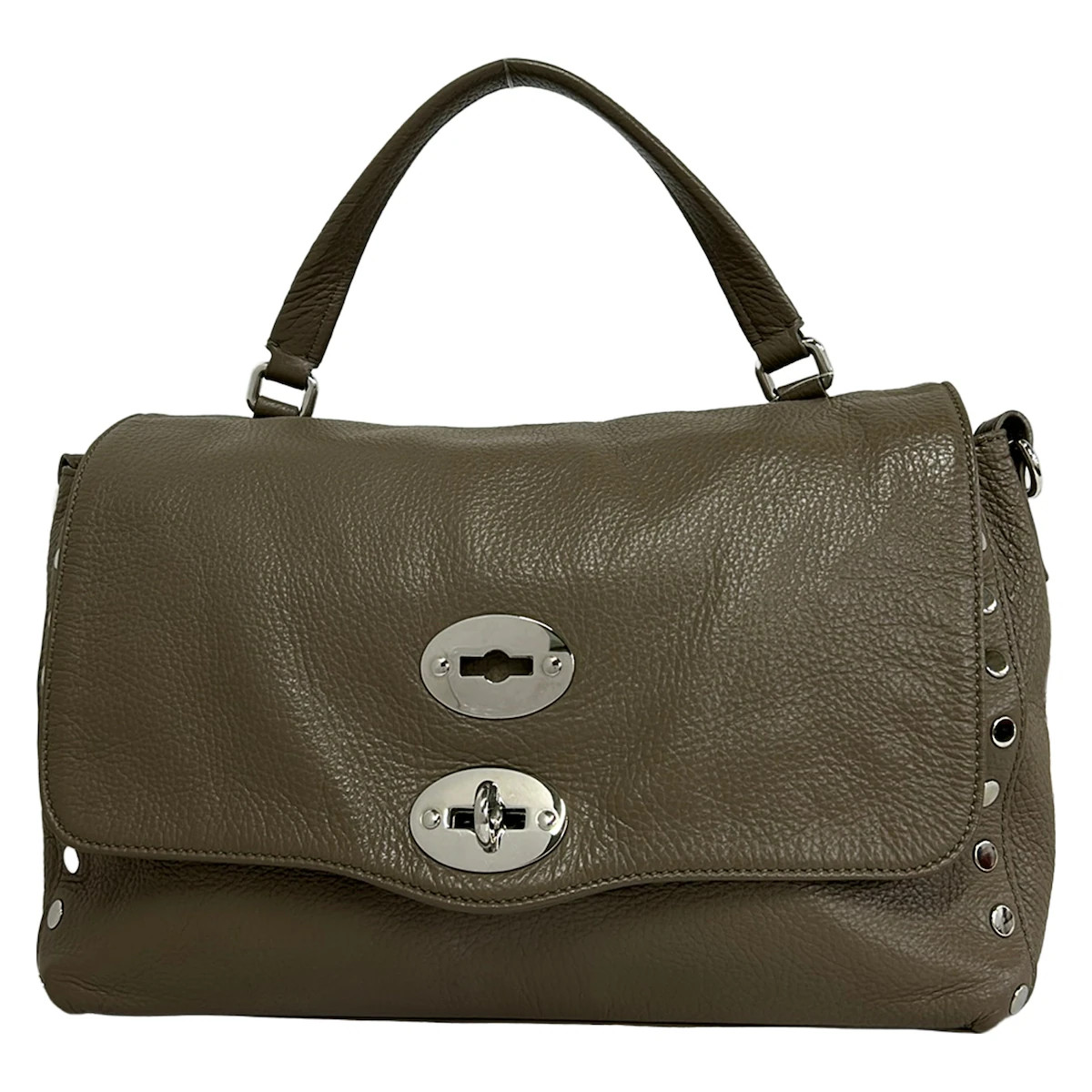 ZANELLATO Postina S Gray Beige Leather Handbag