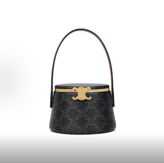 CELINE Triomphe Leather Handbag Women’s Brown 5.1*3.1*5.1 in
