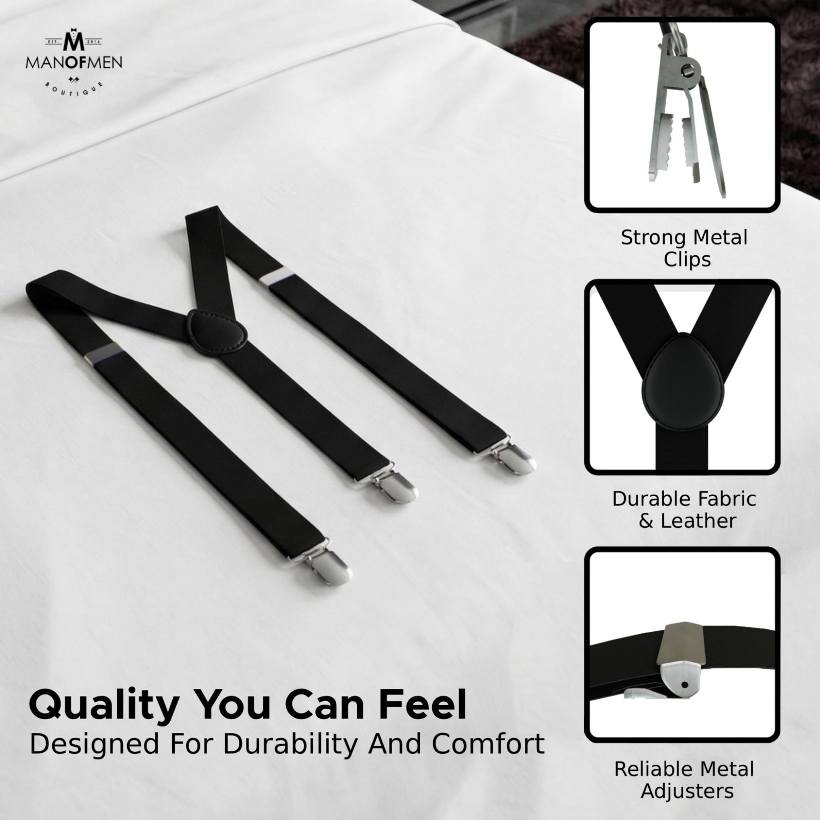 Suspenders for Men Heavy Duty – Adjustable 1” Y-Back Men’S Suspenders for Dress