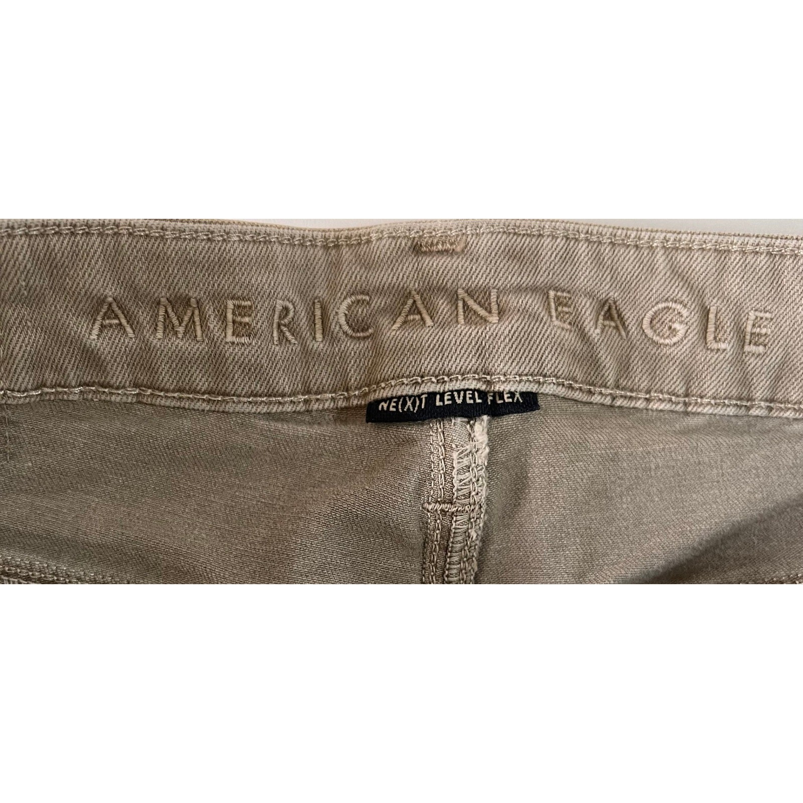 American Eagle Next Level Flex Skinny Jeans Mens 32×32 Taupe Khaki Brown Tapered