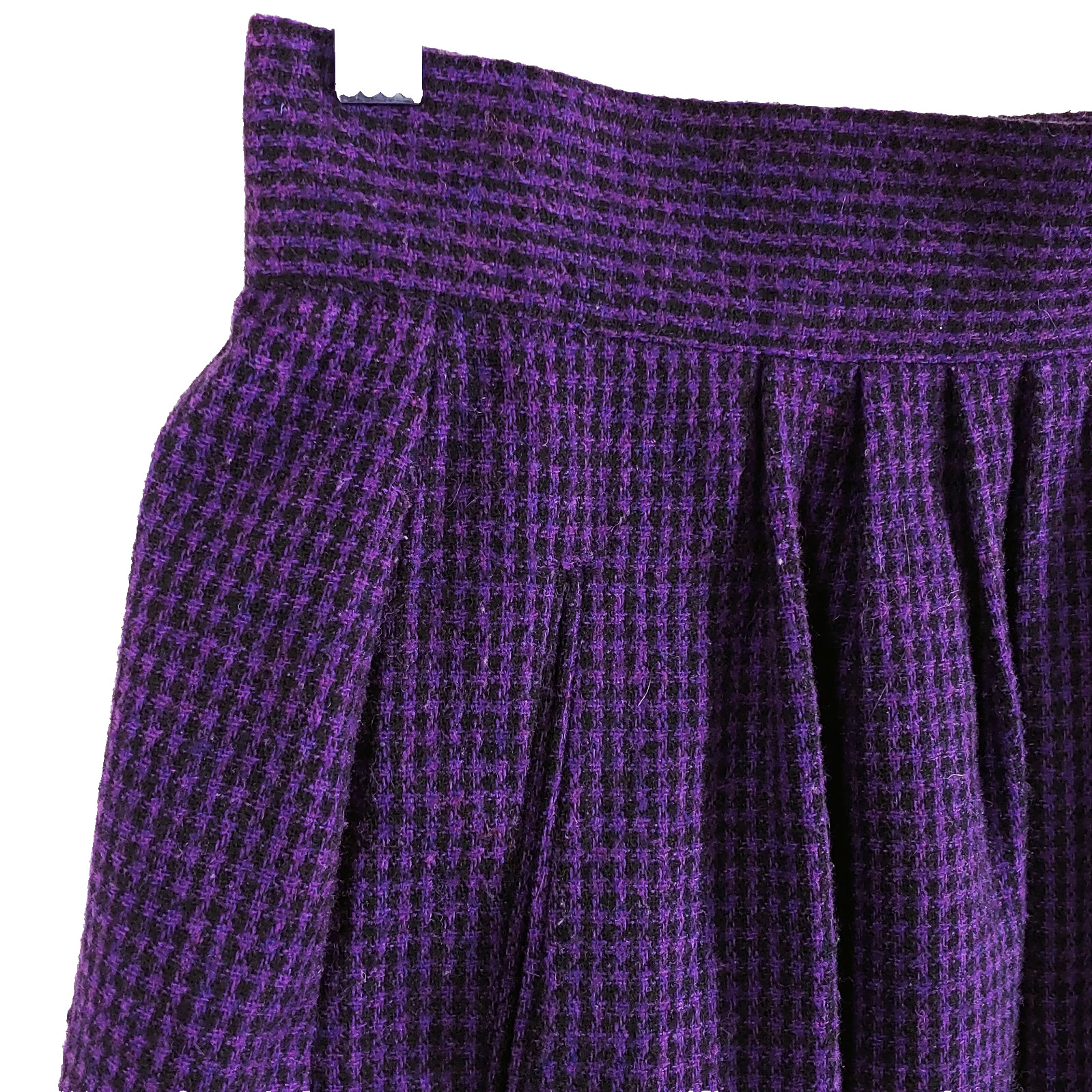 Norton Mcnaughton Tweed Skirt Womens S 10UK Plaid Purple Wool Poly Pleated Lined