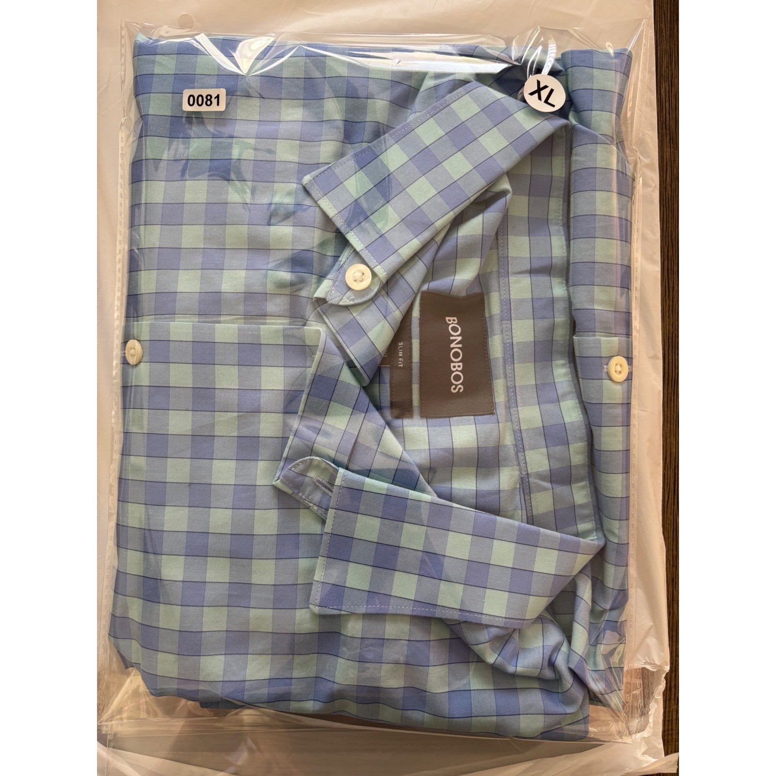 Bonobos Slim Fit Gingham Button Down Shirt Mens XL Blue Teal Plaid Long Sleeve