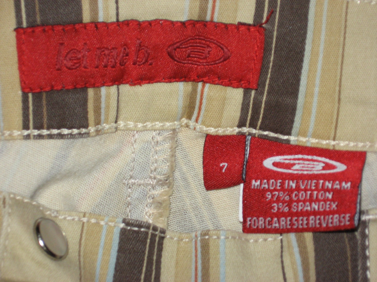 Vintage Bongo Let Me B Women’s Striped Flare Bell Buttom Pants 7 28 x 32