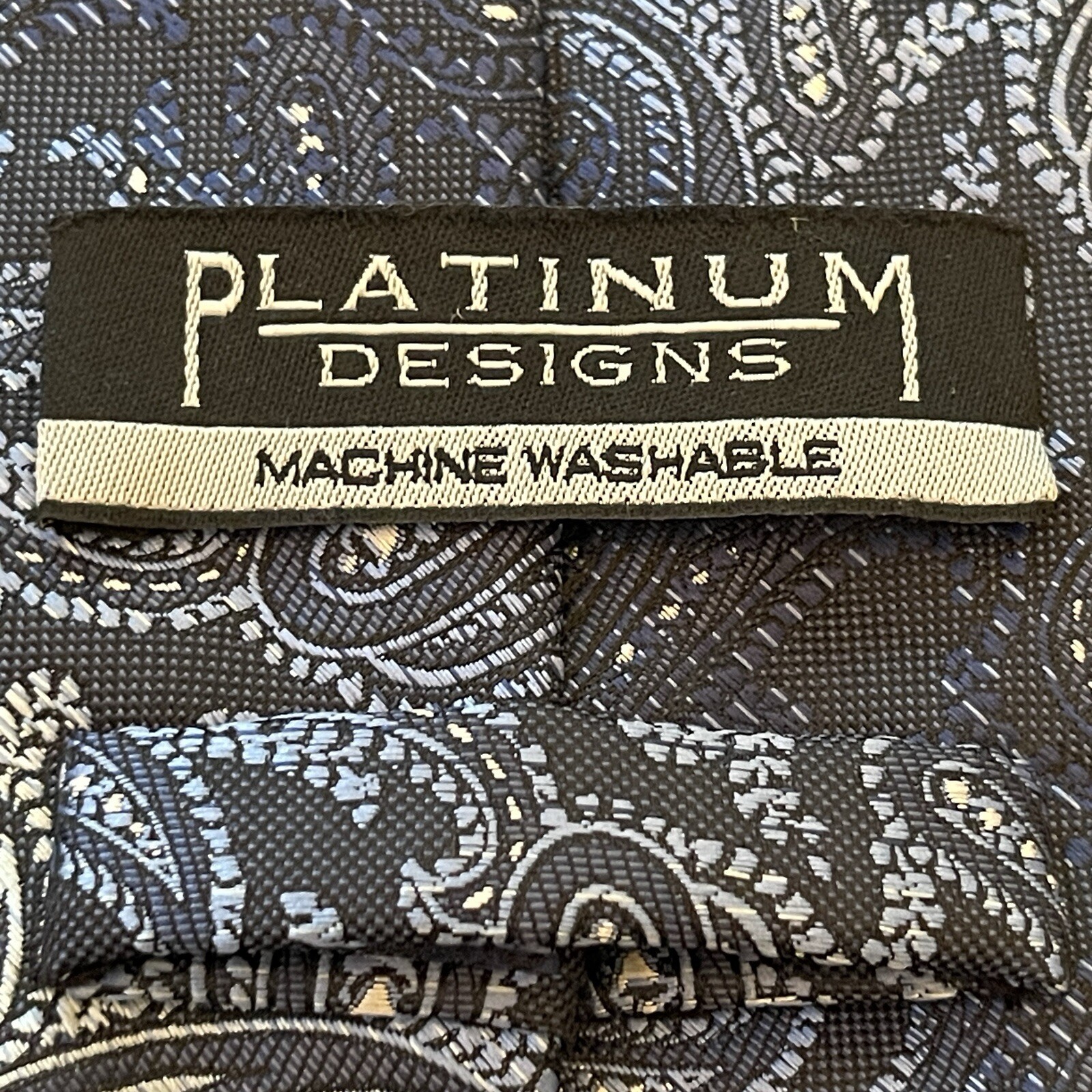 Platinum Designs Blue Hand Made 100% Polyester Men’s Neck Tie Made In China