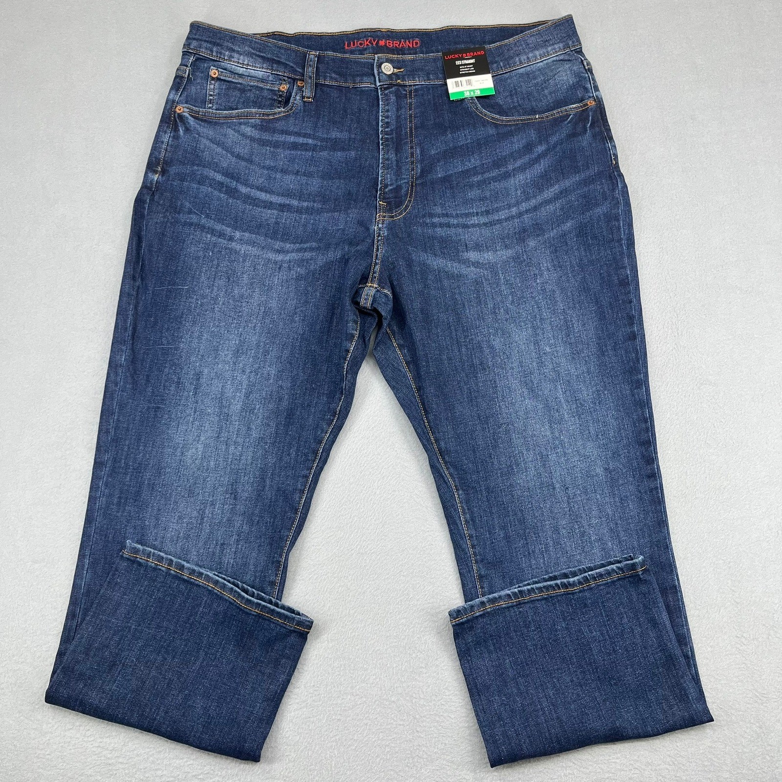 Lucky Brand 223 Straight Mens Jeans Dark Wash Stretch Denim 38×29 1845290