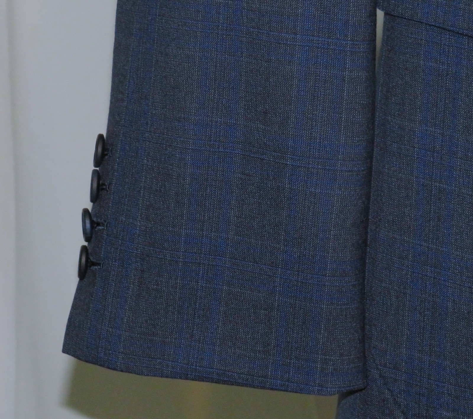 Edward Sexton Bespoke Savile Row Blue Subtle Plaid One Button Sport Coat 40L