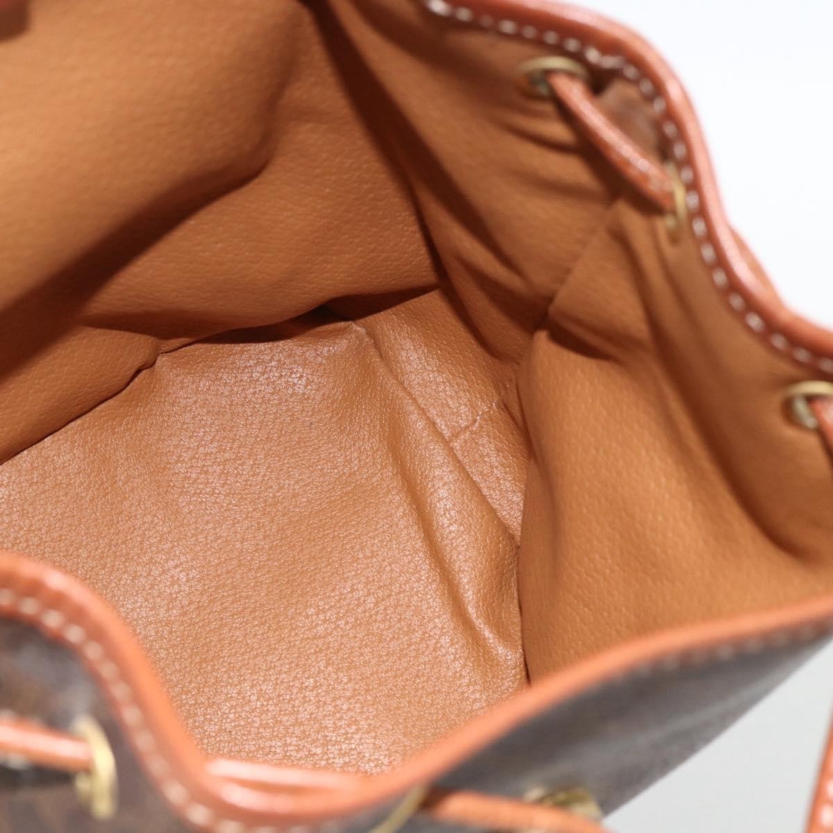 CELINE Macadam Canvas Backpack PVC Leather Brown Gold Auth BAZ067A