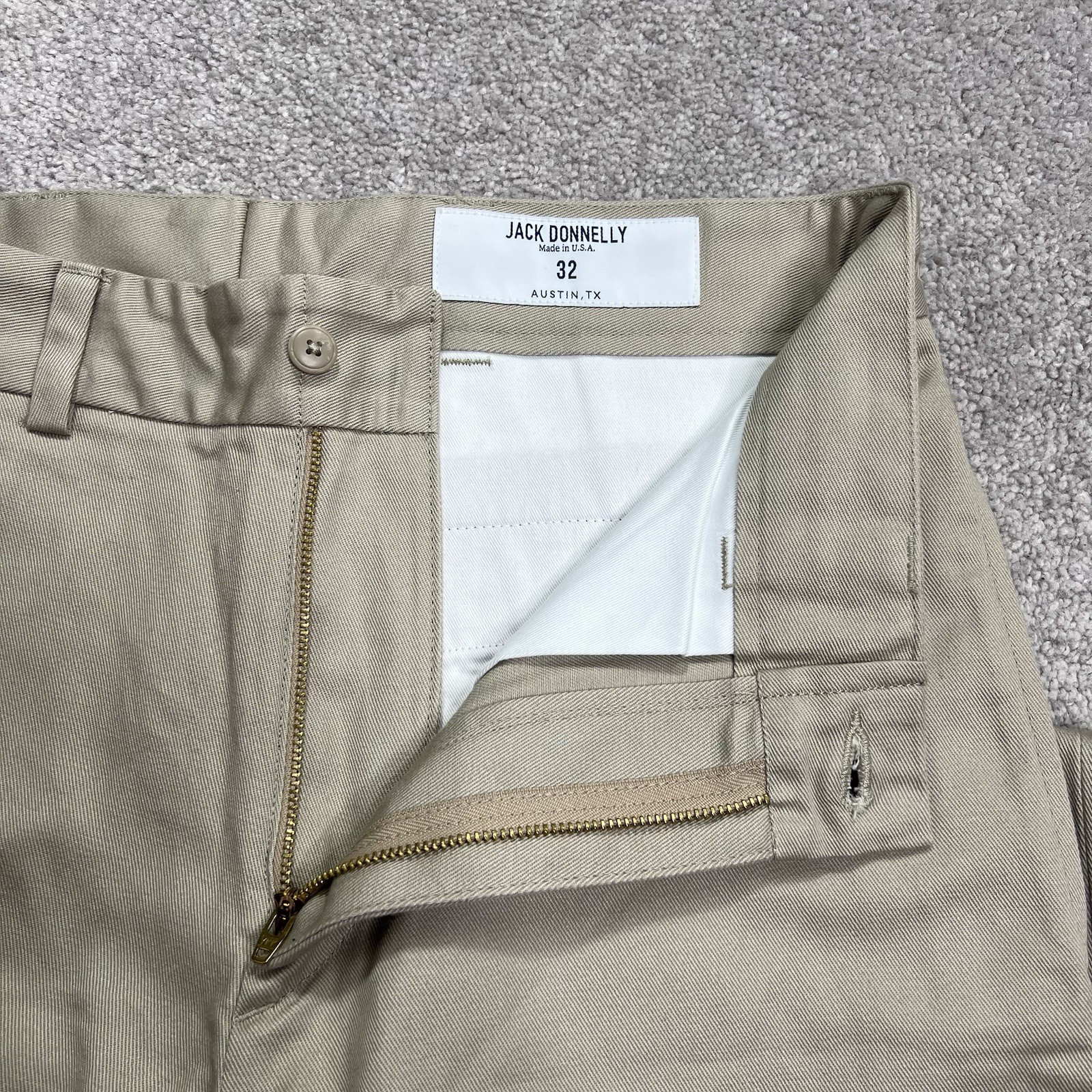 Jack Donnelly M3 Twill Khaki Chino Pants Mens 32 Made In USA Unhemmed 39” NWOT