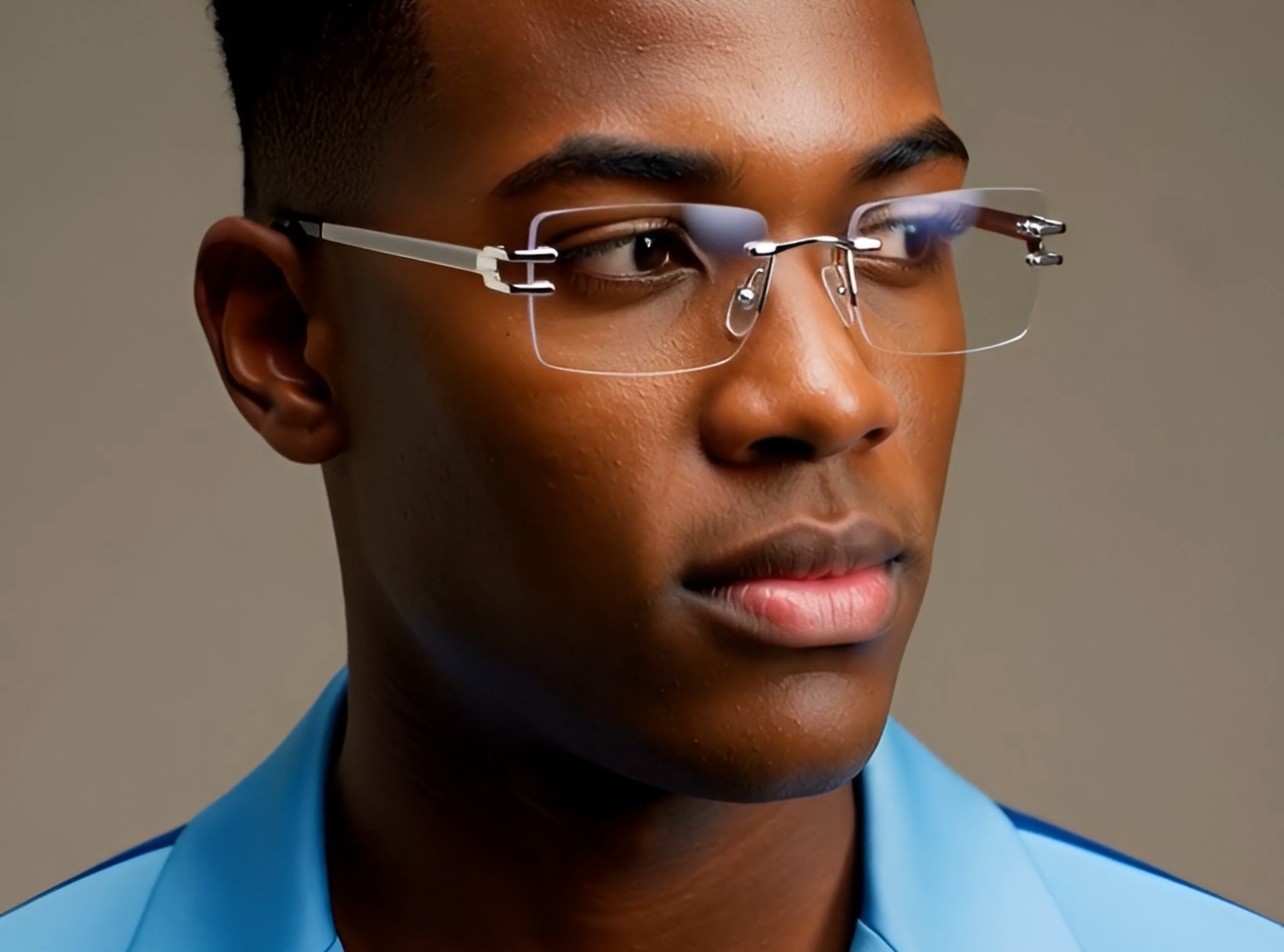 Hip Hop Glasses Clear Lens Gold Frame Rimless Square Shades Migos Quevo Style