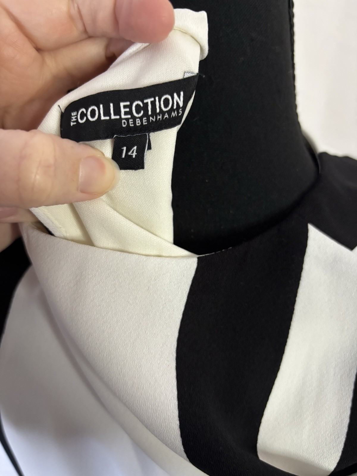 Debenhams Collection Black White Abstract Floral Shift Dress Size 14 Elegant