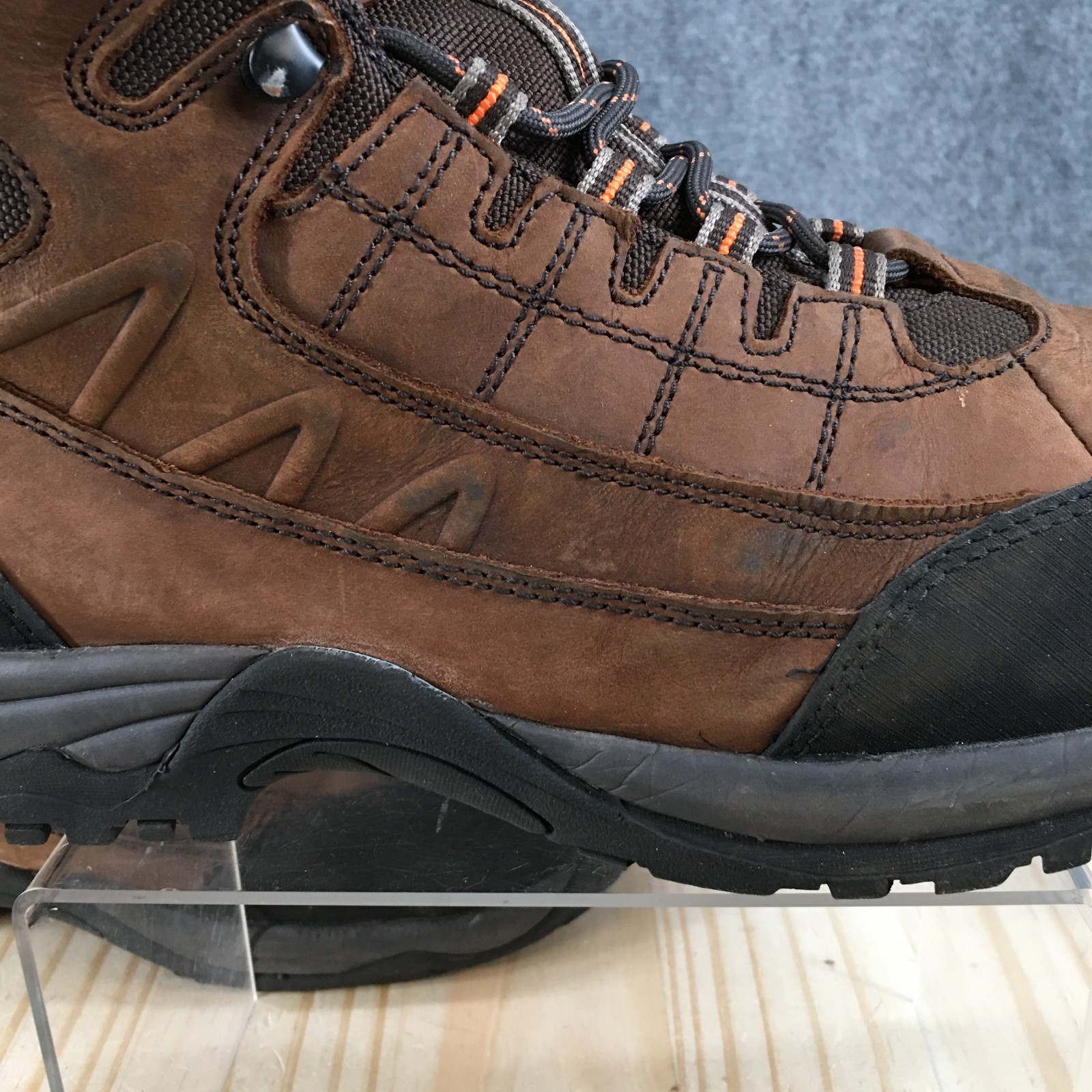 Gravel Gear Work Boots Men 10.5 M Waterproof Hiking Steel Toe Ankle Top BrownGra