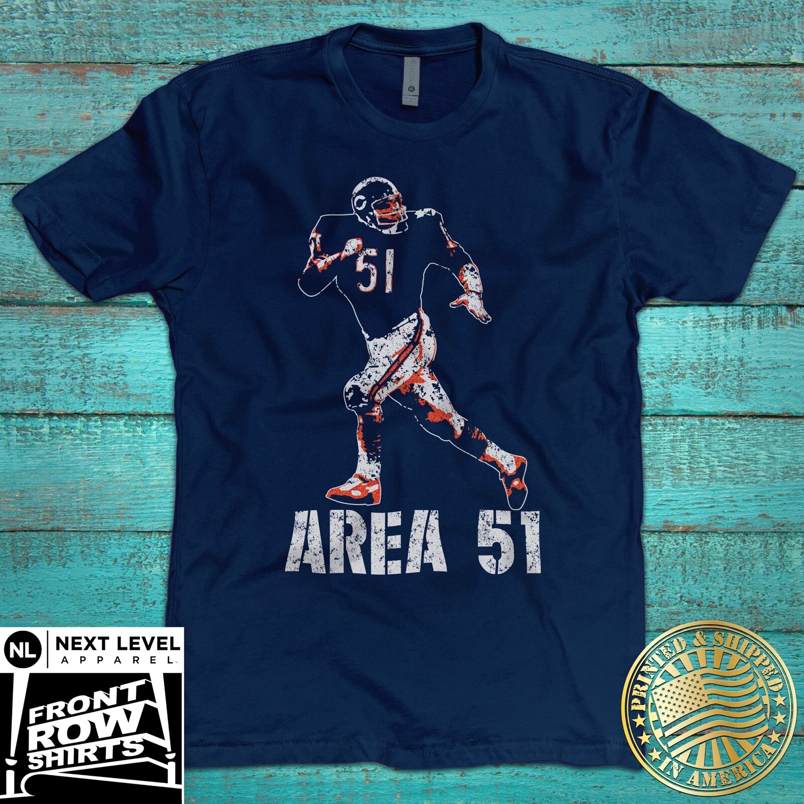 CHICAGO FOOTBALL DICK BUTKUS “AREA 51” T-SHIRT