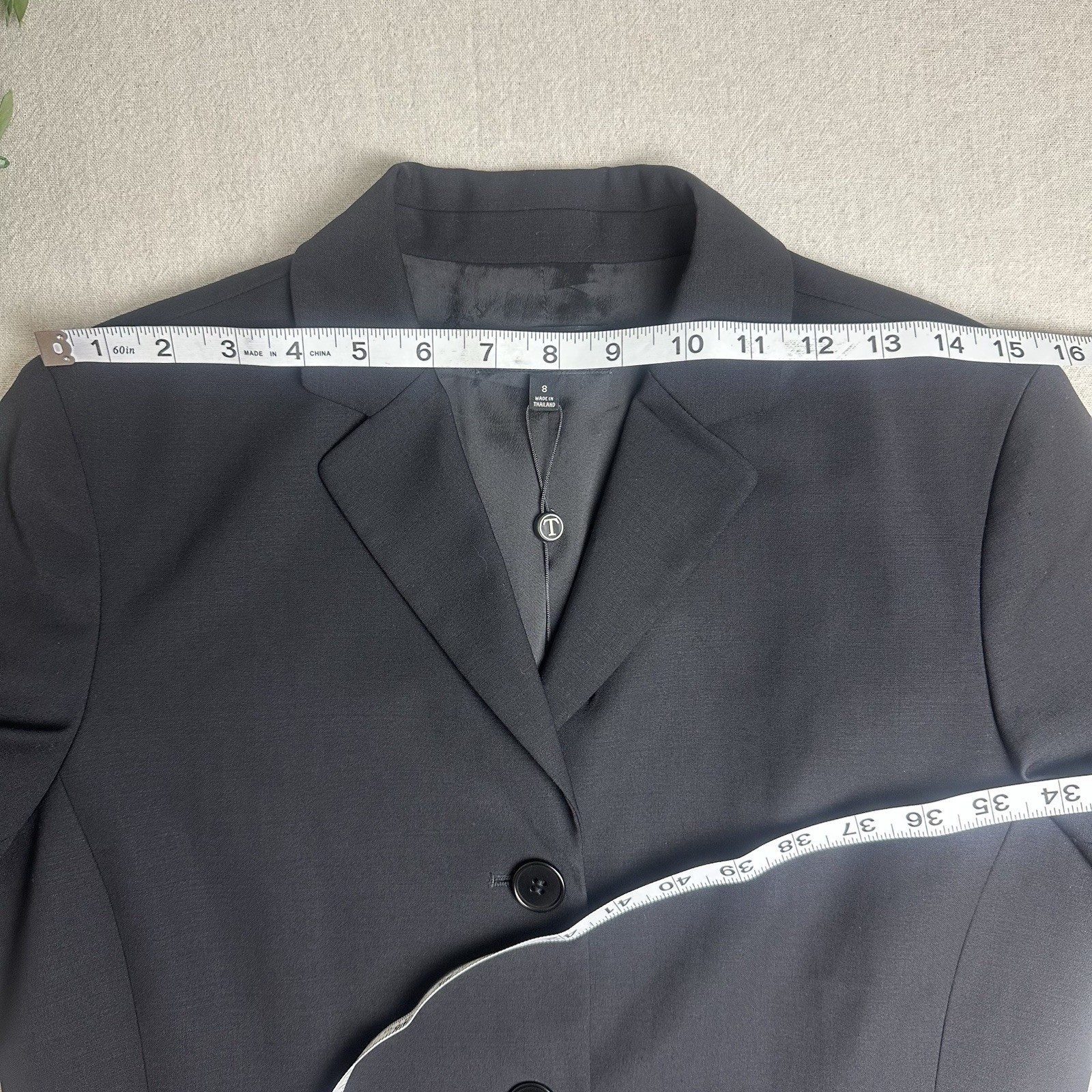 Talbots Size 8 Wool Blend Blazer Black Grace Fit 3-Button Classic Timeless NWT