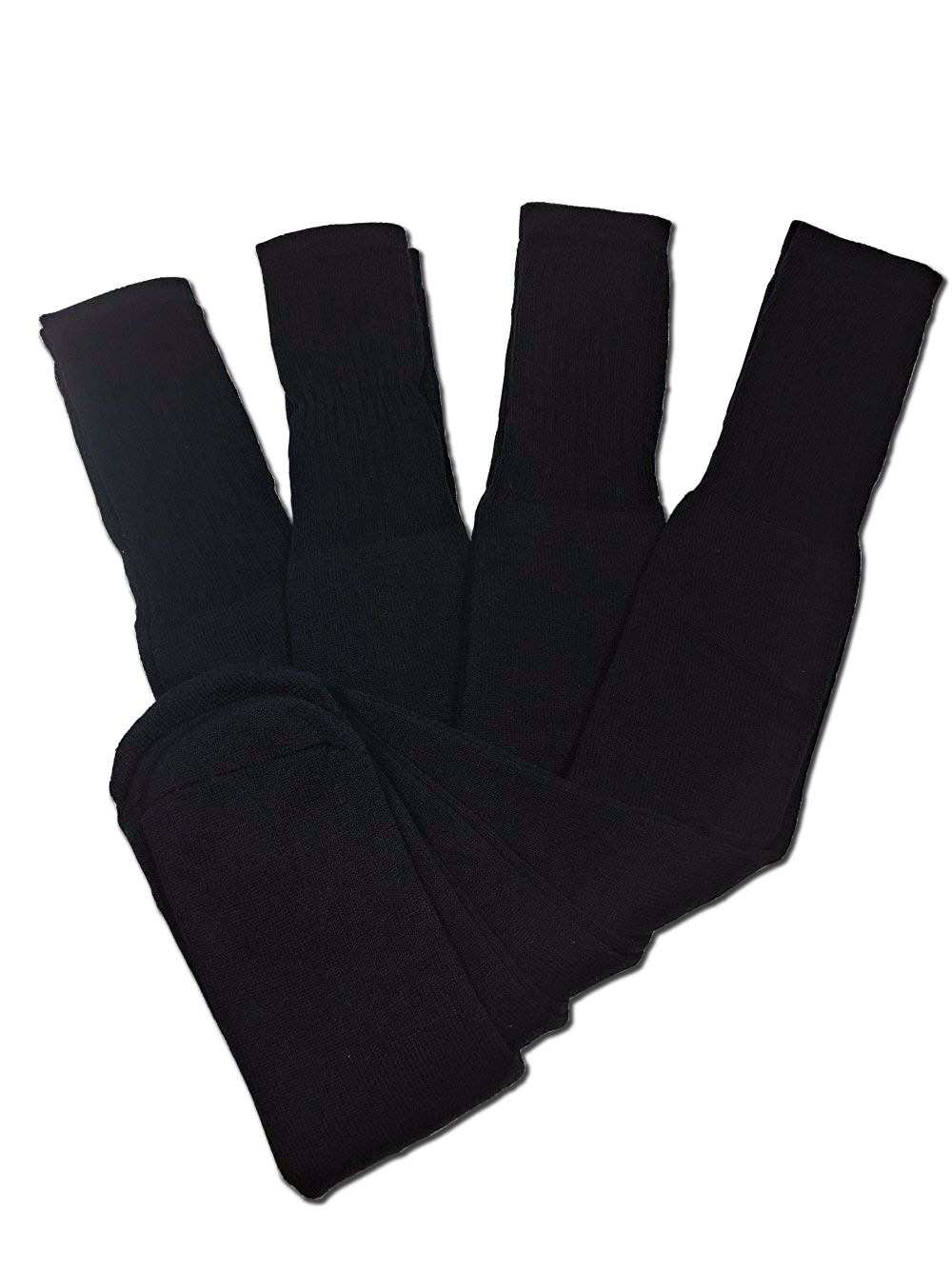 4 Pairs Mens Black Tube Socks Big and Tall Extra Long Thick Cotton – 28 Inches