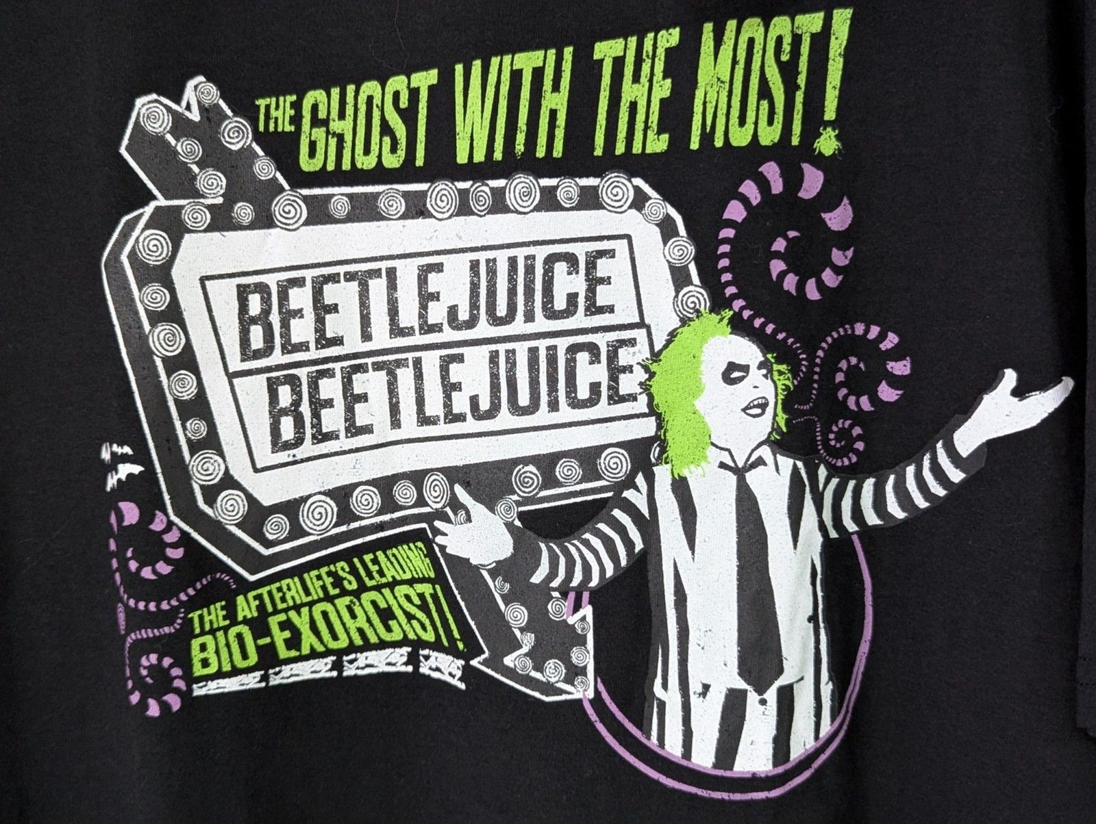 NWT Beetlejuice Ghost With The Most T-shirt Unisex XL Black 80s Movie Retro