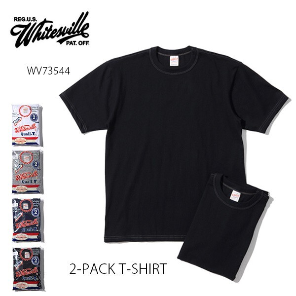 Whitesville WV73544 2-PACK T-SHIRT Black Size XL Men’s unused Made in Japan