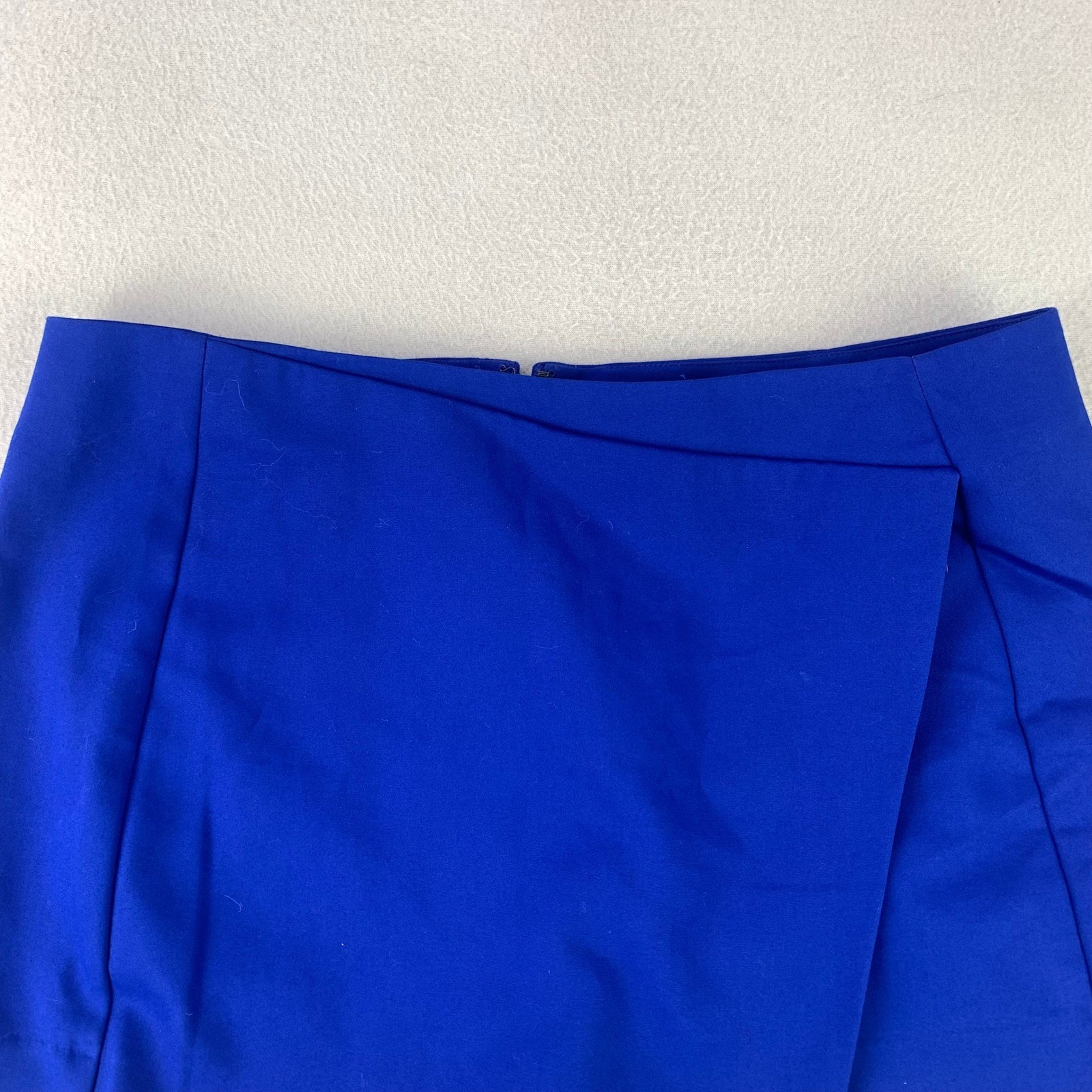 Express Skort Women 10 Blue NWT Mini Asymmetrical Front Wrap Stretch Casual
