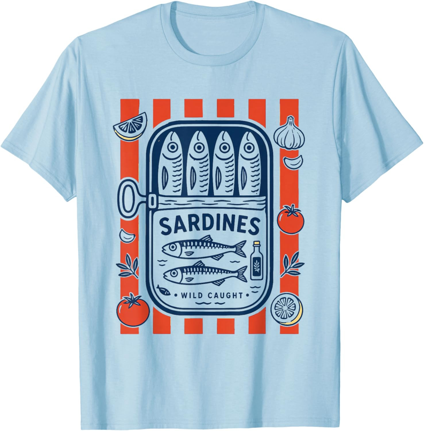 Vintage Sardine Tinned Fish Retro Coastal Sardine T-Shirt