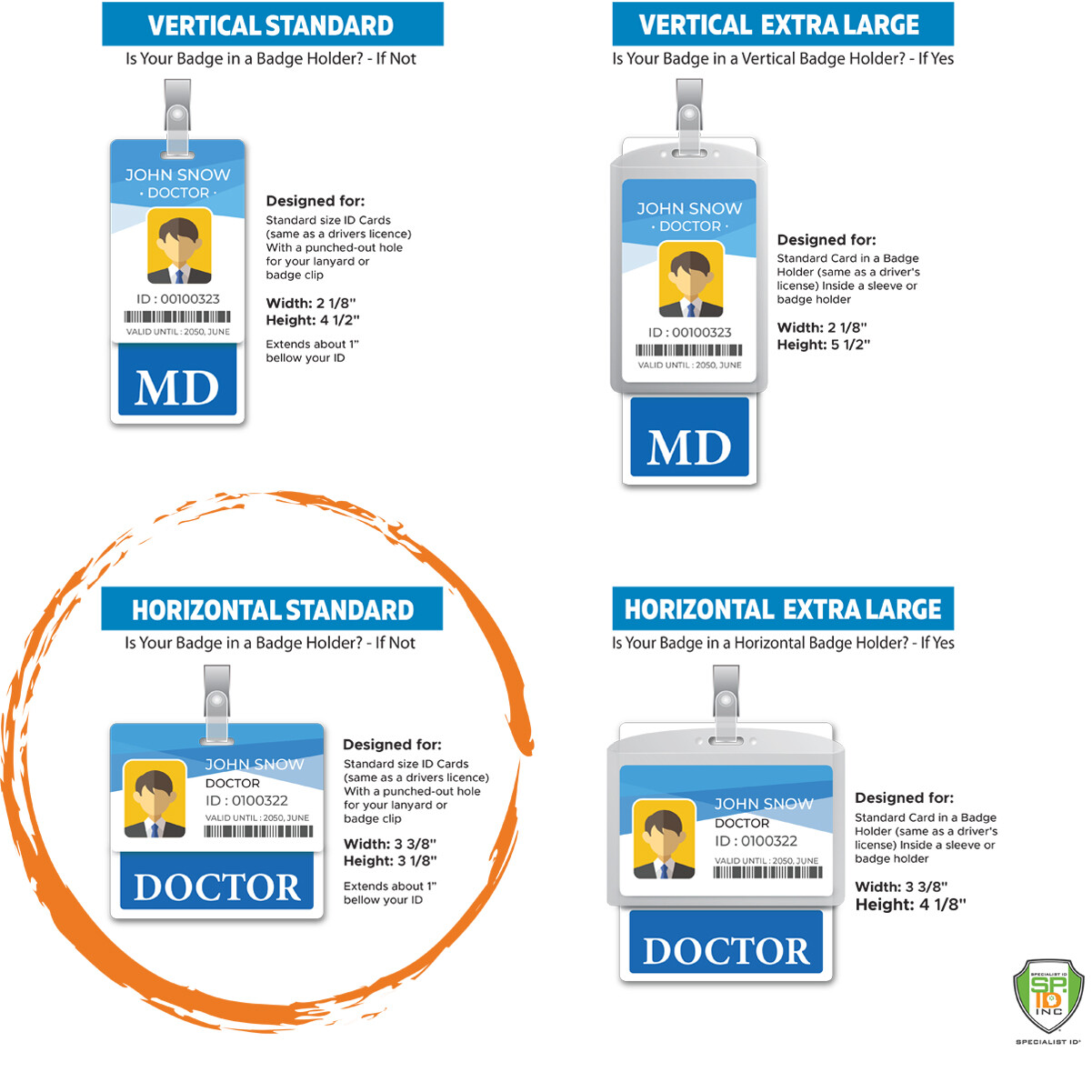 Clear RN Badge Buddy HORIZONTAL – Transparent Hospital & Nurse ID Backer Card