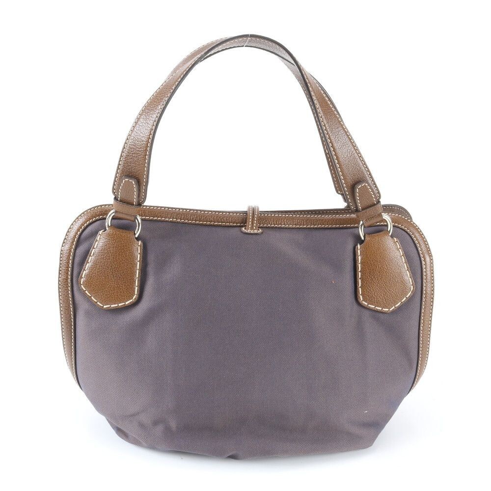 CELINE Tote bag Horse carriage Bittersweet leather canvas Auth From Japan