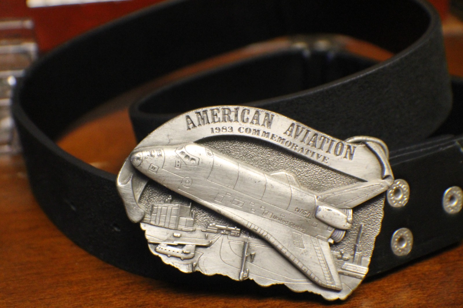 Large American Aviation Belt Buckle Arroy LE # 1670 Metallic Design 3 3/4.”Wide