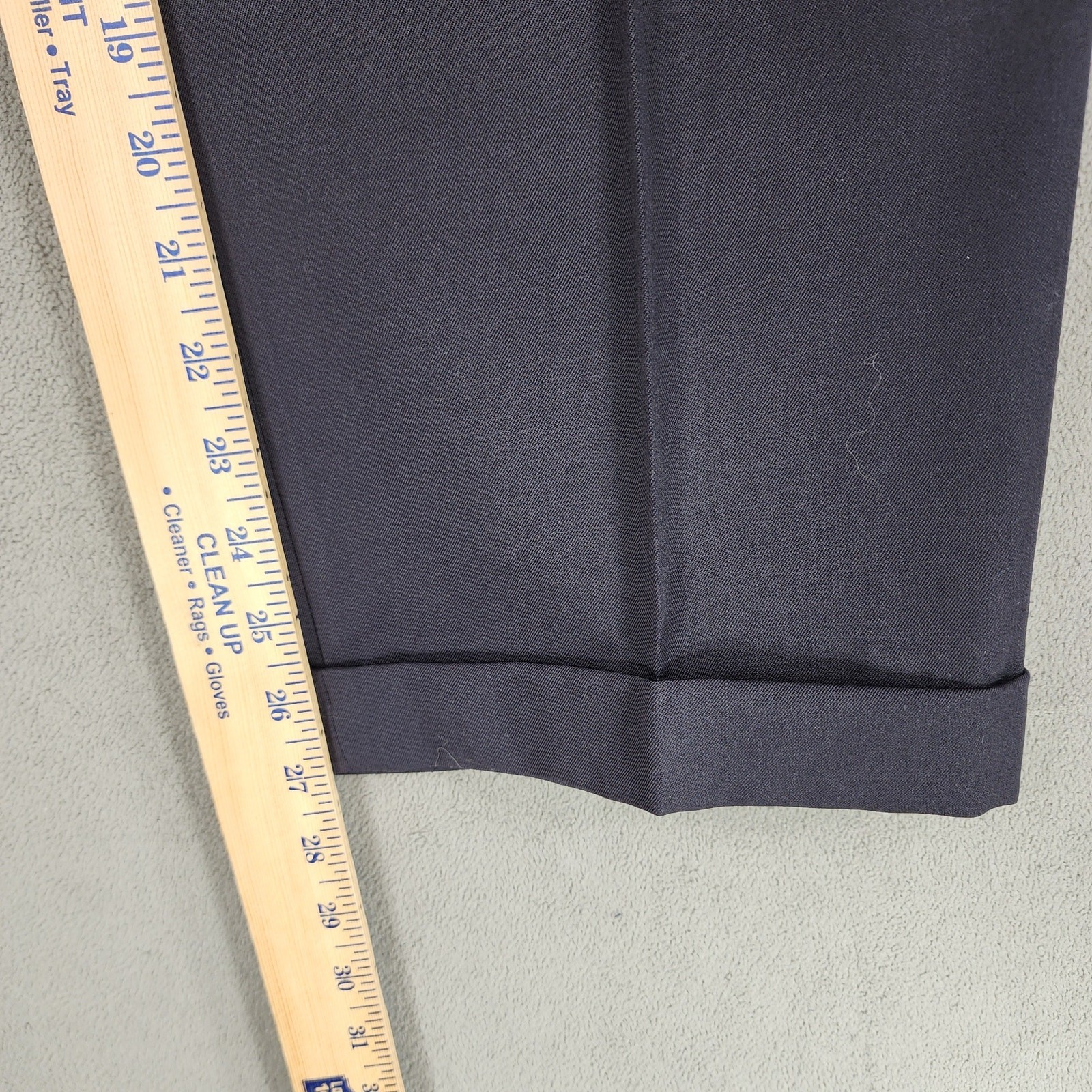 Biella Italia Corporate Image Dress Pant 36 Men Gray Pleats Cuff 36×27 Tom James