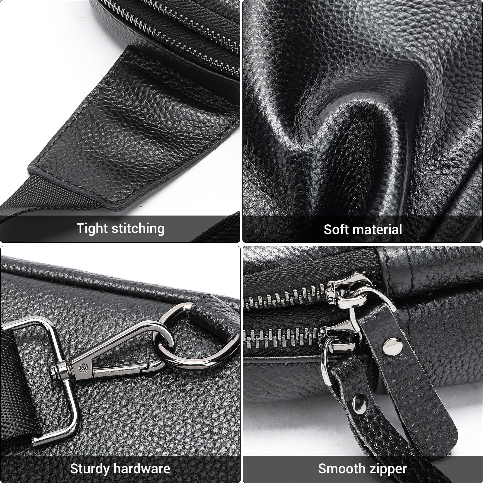 MASIWEI Genuine Leather Sling Bag for Men Crossbody Purse