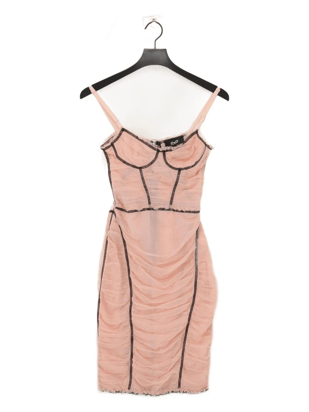 D&G Dolce & Gabbana Pink mesh layered pink dress IT 40 UK 6 US 2 XS