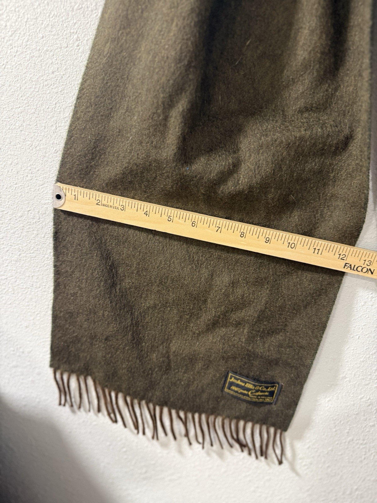Vintage Joshua Ellis & Co. LTD – Dark Army Green 100% Cashmere Scarf (England)