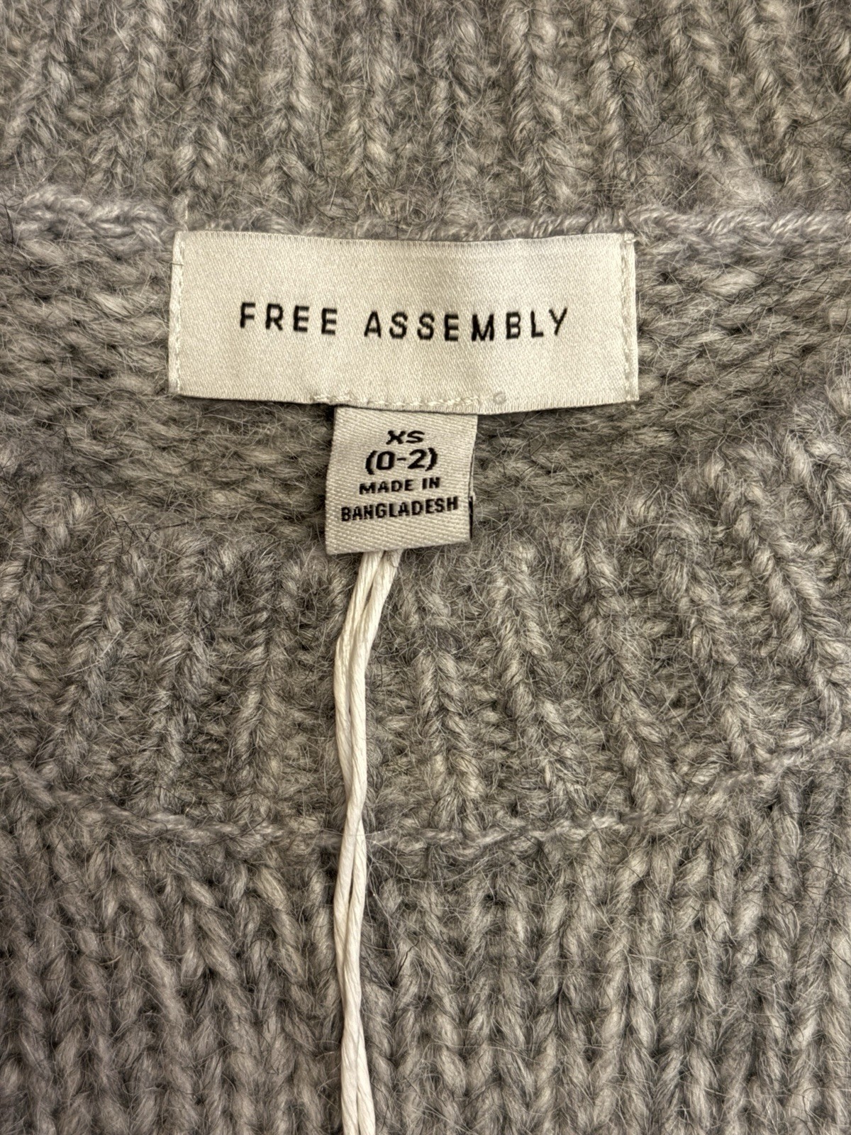 Free Assembly Floral Embroidered Gray Sweater XS NWT 86% Recycled Polyester