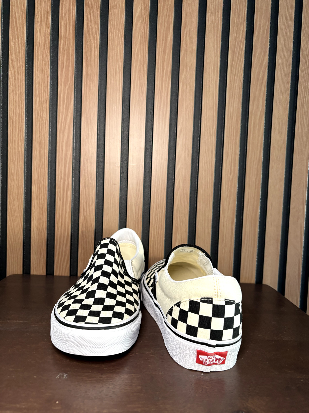 VANS Classic Slip-On Canvas Shoes Black White Checkerboard VN000EYEBWW Men’s