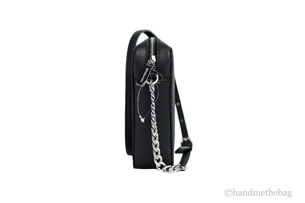 Michael Kors Jet Set Large East West Black Saffiano Leather Crossbody Handbag