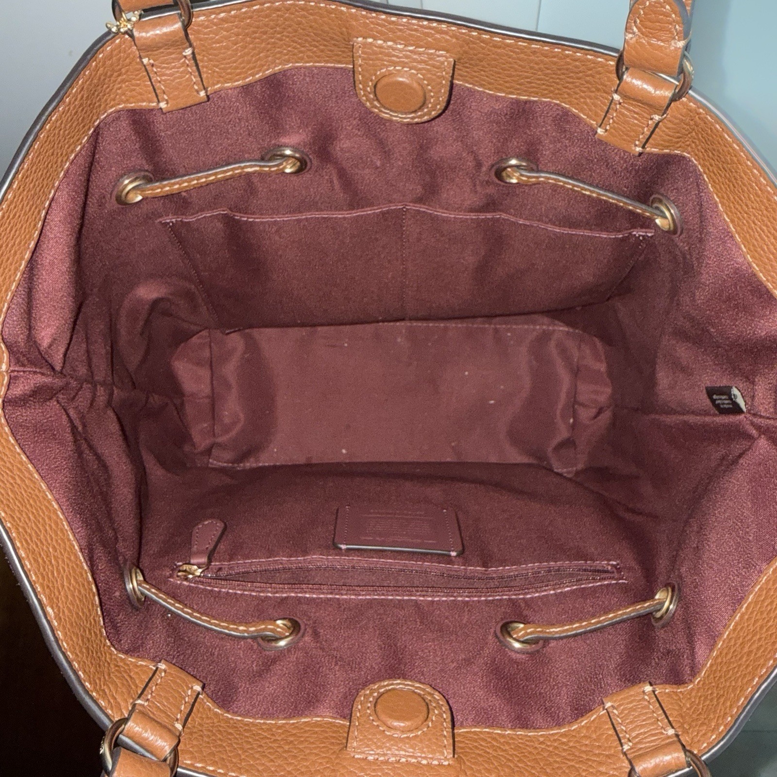 Coach Andy Brown Suede & Leather Tote Bag