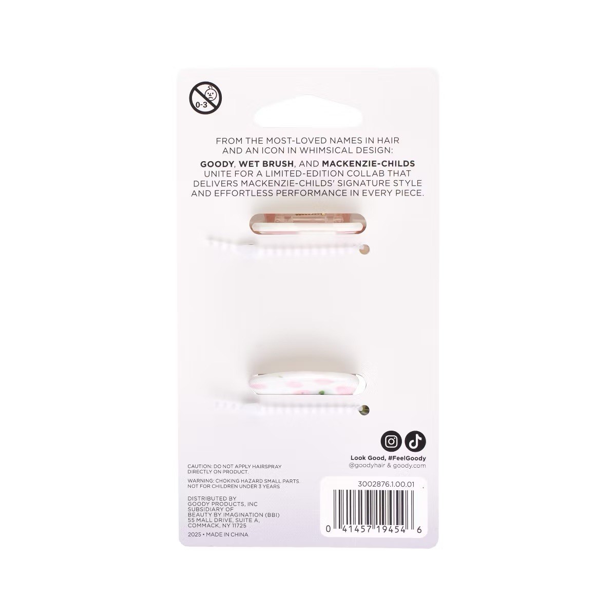 MacKenzie Childs x Goody Target 🎀 Pink Rosy Check Medium Hair Claw Clips Set