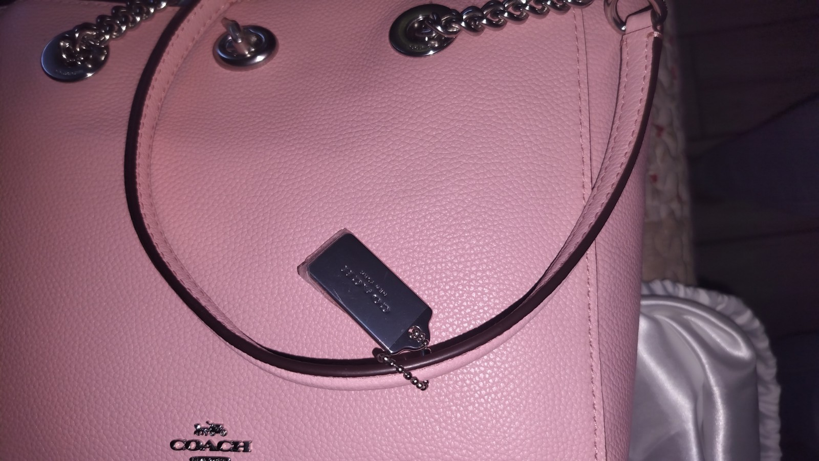 Coach Medium Pink Leather Shoulder Bag