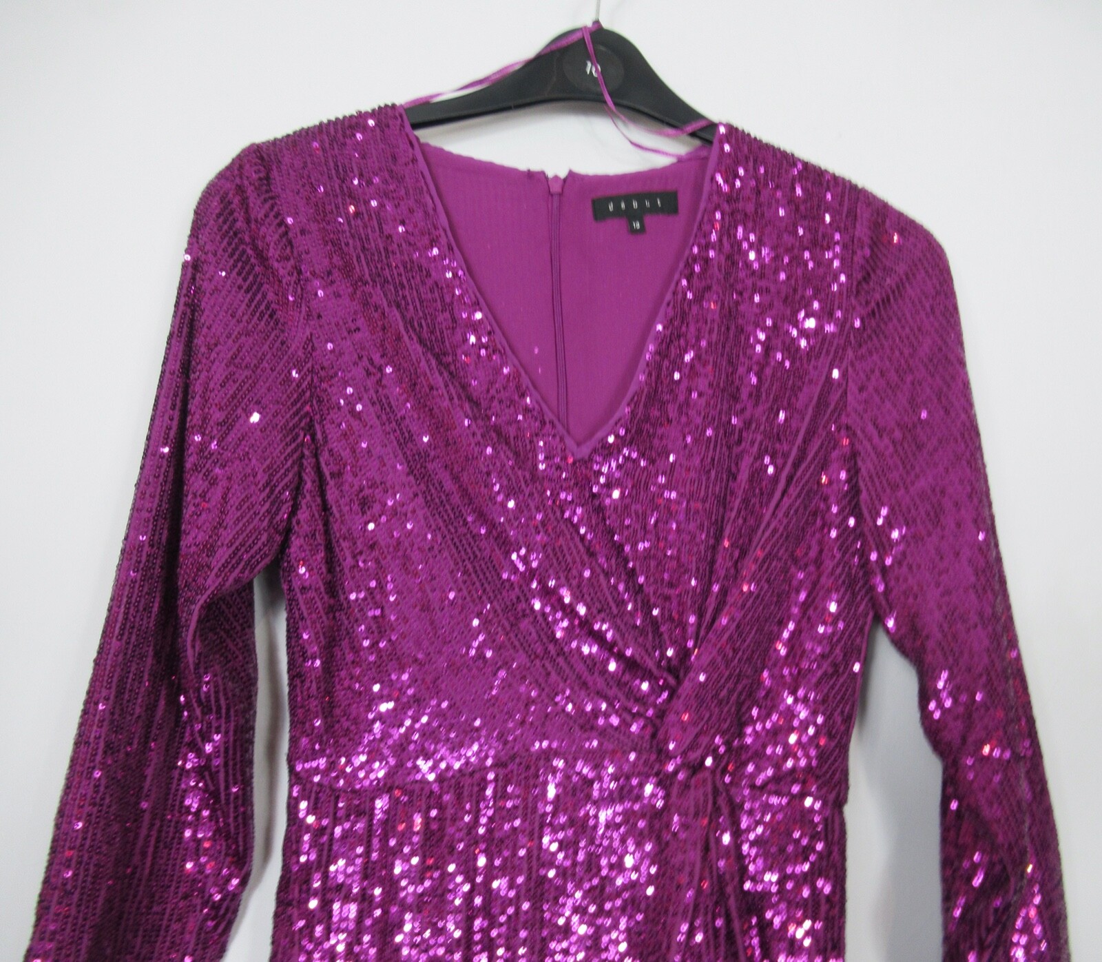 New Debenhams Debut Pink Sequin Maxi Occasion Dress Size 8